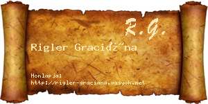 Rigler Graciána névjegykártya